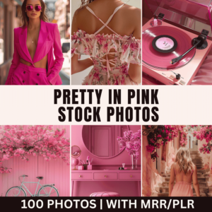 100 Pretty in Pink Aesthetic Stock Photos with Master Resell Rights (MRR Stock Photos)